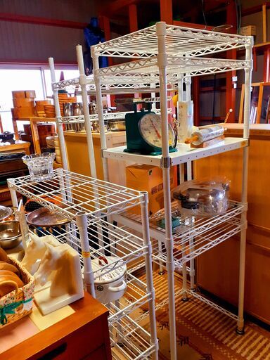 色々あります！ HOME ERECTA ホームエレクター メタルラック スチールシェルフ ホワイト キッチンラック ランドリー収納 /TJ-0423 南