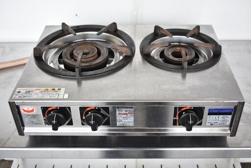 【ヤ取】≪y330≫美品 マルゼン 業務用 小型 ガスコンロ 2口 二重バーナー M-212C 都市ガス 2018年製 厨房/飲食店 40716-08 ヤ取】≪y330≫美品 マルゼン 業務用 小型 ガスコンロ 2口 二重