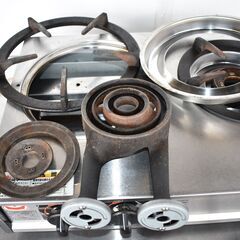 ヤ取】≪y330≫美品 マルゼン 業務用 小型 ガスコンロ 2口 二重