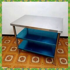 【岐阜市 引取り大歓迎/近隣配達可】 美品 業務用 3段ステンレス台 作業台 900×600×800 店舗 飲食店 厨房 キッチン 厨房機器