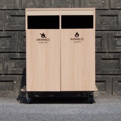 【A】美品　ゴミ箱　燃えるゴミ　燃えないゴミ　木製ゴミ箱　…