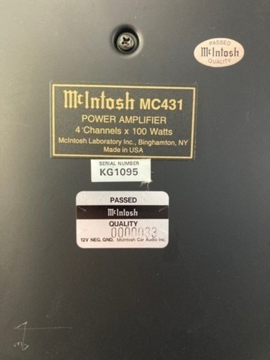 マッキントッシュ MC431 パワーアンプ 中古 マッキントッシュ MC431 パワーアンプ 中古