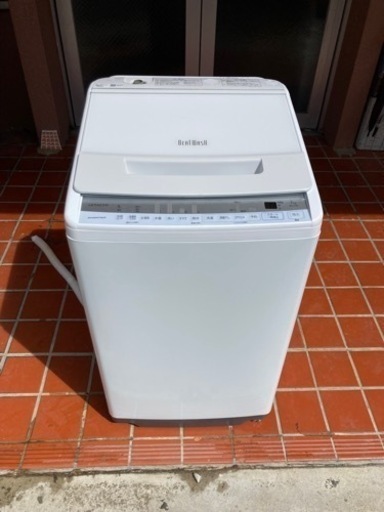 BEATWASH 洗濯機　ビートウォッシュ 7kg HITACHI 2021年製　BW-V70F ホワイト　INVERTER インバーター ナイアガラ　ビート洗浄