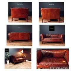 ☑️メル売約済　老舗ブリティッシュ高級ソファーHALO30万2人掛け一流牛革ソファー