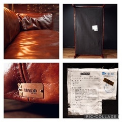 ☑️メル売約済　老舗ブリティッシュ高級ソファーHALO30万2人掛け一流牛革ソファー