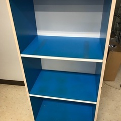 カラーボックス　棚　本棚　収納　3段　ラック　青　白　ブルー　ホ...