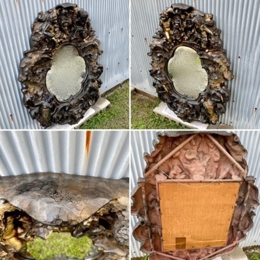 超希少！アンティーク造形ミラー 特大！