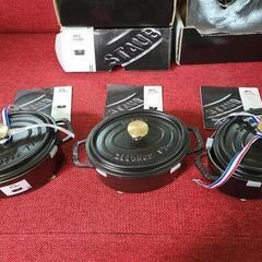 【未使用】ストウブ　staub ココットオーバル　黒 ３点セット　リサイクルショップ宮崎屋住吉店　22.11.28F