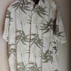 アロハシャツ 90s ボタニカル レトロ シダの葉 総柄 半袖