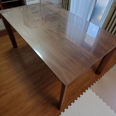 カリモク家具 ダイニングテーブル ウォールナット 無垢材 美品 テーブルマット付