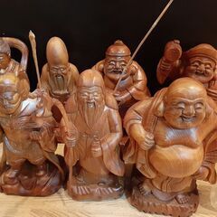 七福神　木彫り　高級木材　縁起物