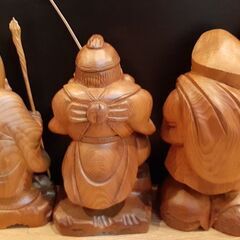 七福神　木彫り　高級木材　縁起物