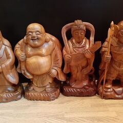 七福神　木彫り　高級木材　縁起物