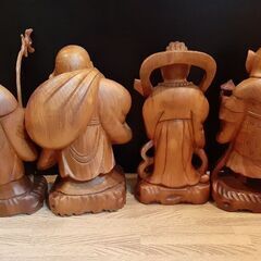 七福神　木彫り　高級木材　縁起物