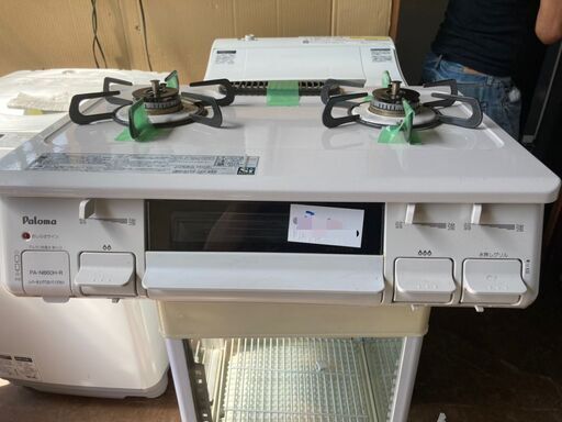 ☆中古￥15,000！【会員価格￥12,000】Paloma　2口ガスコンロ　家電　都市ガス　2017年製　PA-N860H-R型　【BG223】
