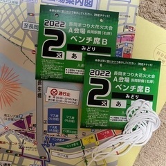 【ネット決済・配送可】長岡花火チケット 8/2 ベンチ席 2枚
