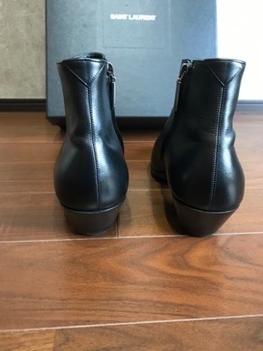 サンローラン ヒールブーツ 40 1/2 ビブラムソール貼り済 ショートブーツ 