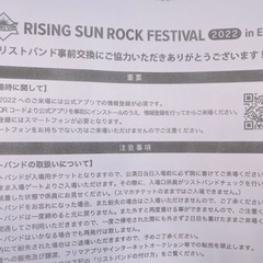 ライジングサン　12日13日通し入場券