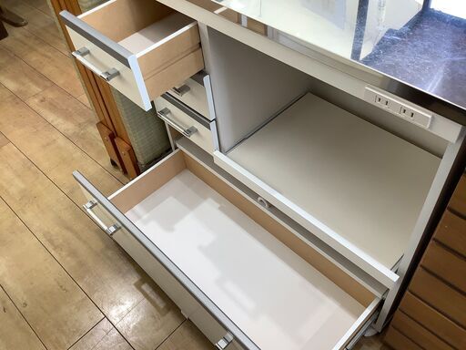 【トレファク花小金井店】イヌイ/引き出し付/キッチンカウンター/ステンレストップ/ホワイト/中古家具/武蔵野市/小平市/小金井市/国分寺市/杉並区/買取/販売