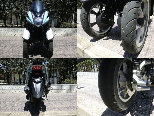 ★普通免許仕様トリシティ125ワイドトレッド「低走行8km台」BEAMSマフラー 白/ブルー★東京/大田区【下取OK】 ☆普通免許仕様トリシティ125ワイドトレッド「低走行8km台」BEAMS