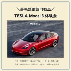 \限定3組/世界最先端の車 TESLA model3を体験！
