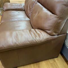 R206 最高級感 NITORI 本革2Pソファ ブラウン、幅180cm 美品