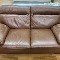 R206 最高級感 NITORI 本革2Pソファ ブラウン、幅180cm 美品
