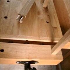 木製の多機能作業台。約150×50×85 DIYに ①