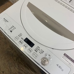 10/7 終 2021年製 SHARP 洗濯機 ES-GE4E-C 4.5kg シャープ 菊