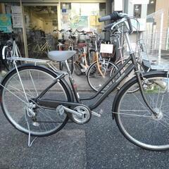 中古自転車2152 前後タイヤ新品！ 27インチ 6段ギヤ LEDオート