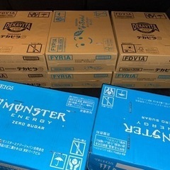 モンスター青2箱、ミニ缶のデカビタ3、なっちゃん3