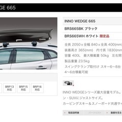 INNO 大容量　ルーフボックスWEDGE665 