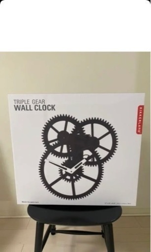その他 Kikkerland Black Triple Gear Wall Clock