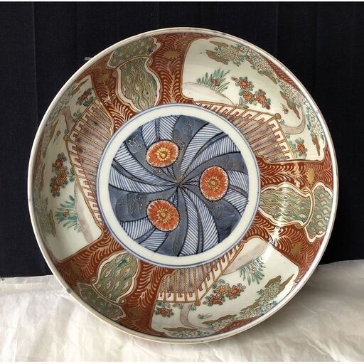 e1743 古伊万里 色絵 鉢 二重高台 江戸時代 色絵鉢