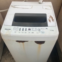 全自動洗濯機4.5キロHisense