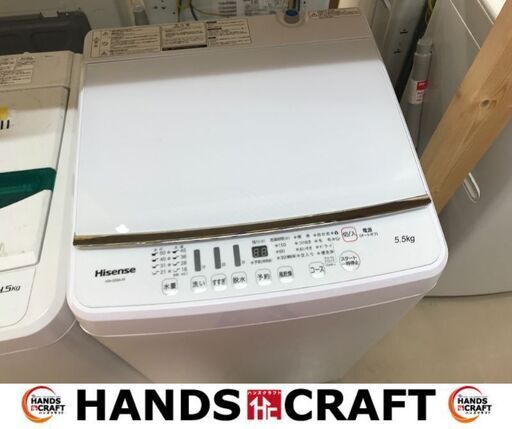✨ハイセンス　中古　HW-G55A-W　洗濯機　5.5㎏　2018年製　糸くずフィルター破れています✨うるま市田場✨