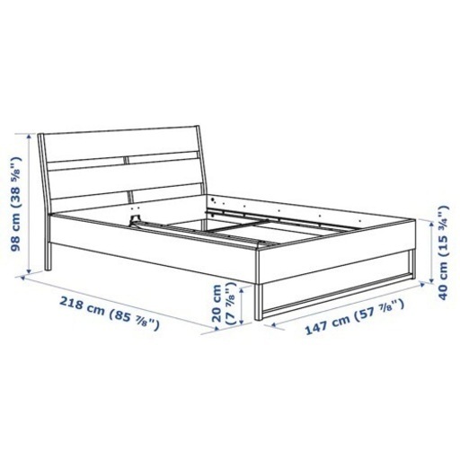 IKEAベッドフレーム、マットレスセット　使用期間1年半　美品