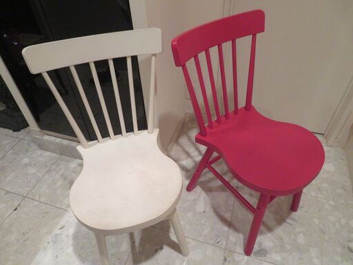 【お届け可】IKEA 　赤\u0026白　椅子　2脚