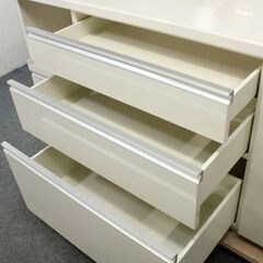 パモウナ キッチンボード 幅160cm 上棚付き EMB-S1600R レギュラーカウンター ホワイト  中古家具 店頭引取歓迎 R6208)