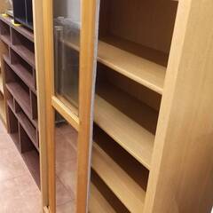 11/5🤩値下げ致しました🤩😁天然木😁本棚 無垢材 キャビネット ラック ガラス扉 フリーラック シェルフ 収納棚