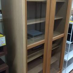 11/5🤩値下げ致しました🤩😁天然木😁本棚 無垢材 キャビネット ラック ガラス扉 フリーラック シェルフ 収納棚