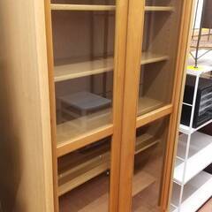 11/5🤩値下げ致しました🤩😁天然木😁本棚 無垢材 キャビネット ラック ガラス扉 フリーラック シェルフ 収納棚