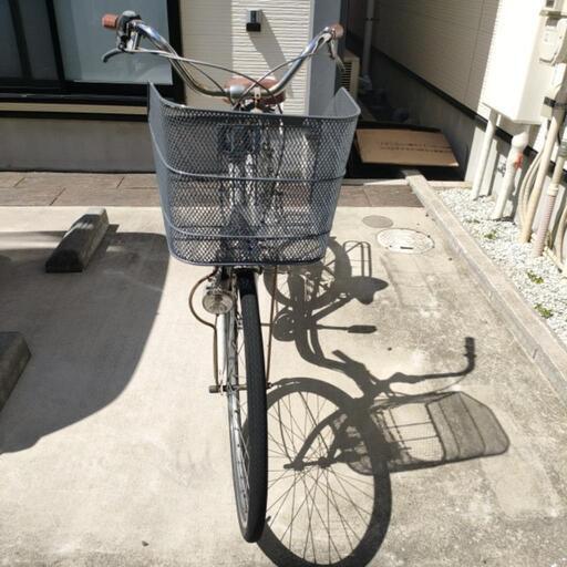 ホワイト自転車　26インチ　ギアあり