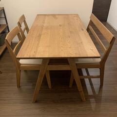 unico ADDAY(アディ) ダイニングテーブル 4点セット W1500