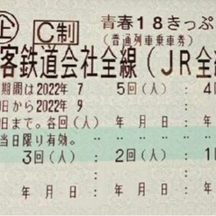 青春18きっぷ 2回分 普通郵便送料込み 速達も可能　9/3発送可