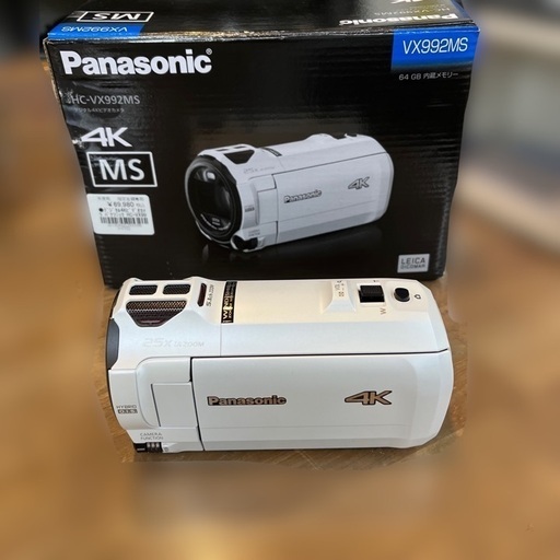 J1463 値下げ！★3ヶ月保証付★未使用品 Panasonic パナソニック デジタル4K ビデオカメラ HC-VX992MS ホワイト 64GB 光学20倍ズーム