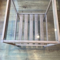 ガラステーブル　（天板棚板、突っ張り棒）