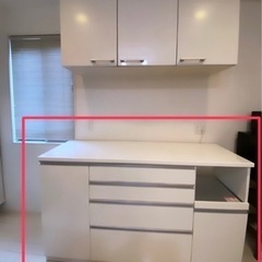 食器棚　キッチンボード　キッチンカウンター　ホワイト　白の画像