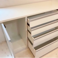 食器棚　キッチンボード　キッチンカウンター　ホワイト　白 - 家電