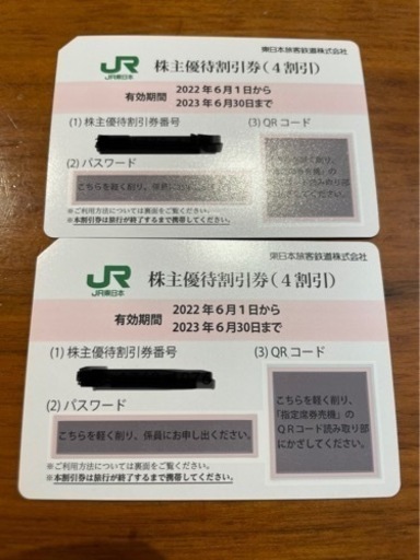 JR東日本 株主優待2枚 |